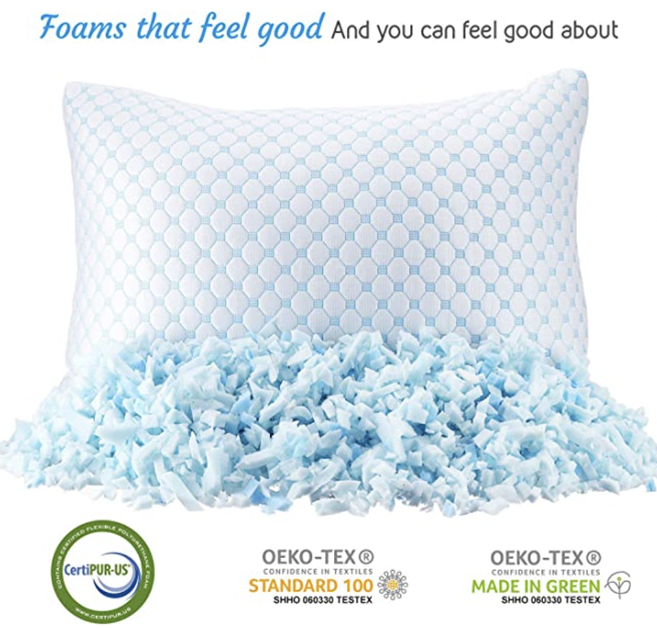 Cypress Linen Original Bamboo Comfort Memory Soft Foam Cool Pillows